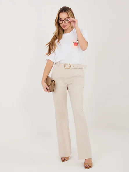 Pantaloni Dama Lunga, Croiala dreapta, RUE PARIS, Bej