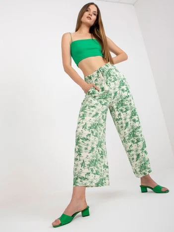Pantaloni Dama Imprimat, Lejera, Sublevel, Bej Casual