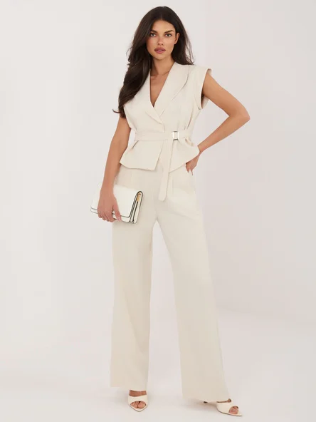 Compleu Dama Fara maneci, Larga, ITALY MODA, Bej de Petrecere