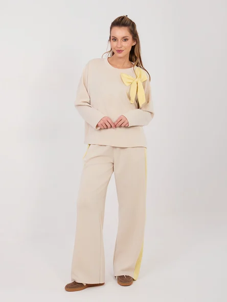 Compleu Dama Maneca lunga, Larga, RUE PARIS, Bej Casual