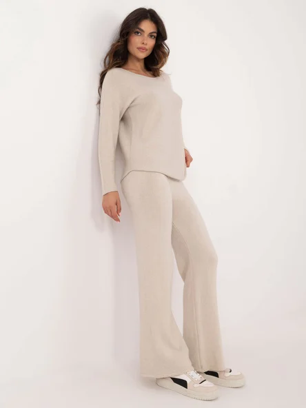 Compleu Dama Maneca lunga, Larga, ITALY MODA, Bej Casual