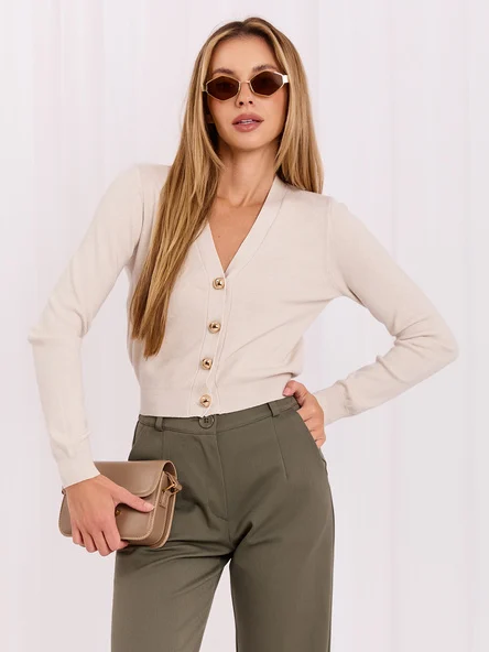 Pulover Dama Mini, Elegant, ITALY MODA, Bej Eleganta Office