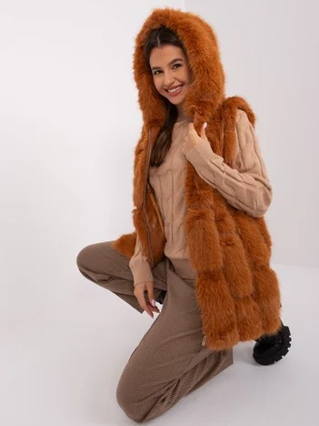 Vesta Dama Fara maneci, Guler inalt, Wool Fashion Italia, Maro Casual Marimi Mari