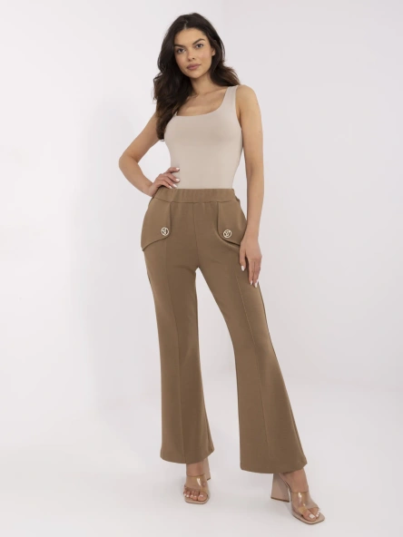 Pantaloni Dama Lejera, Guler inalt, ITALY MODA, Maro Eleganta Office