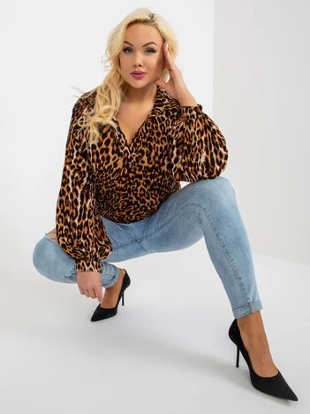 Camasa Dama Maneca lunga, Animal print, LAKERTA, Maro Casual