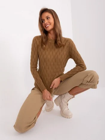 Pulover Dama Maneca lunga, Imprimat, Wool Fashion Italia, Maro Casual