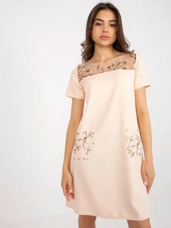 Rochie Dama Mini, Rochie dreapta, LAKERTA, Piersica deschis de Sarbatori