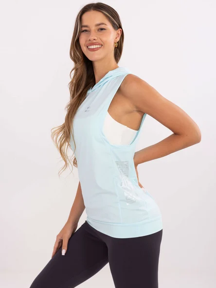 Hanorac Dama Fara maneci, Sport, TOMMY LIFE, Albastru Casual Marimi Mari