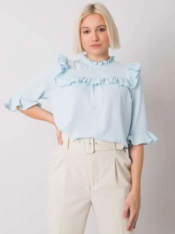 Bluza Dama Maneca 3/4, Elegant, RUE PARIS, Albastru Eleganta Office