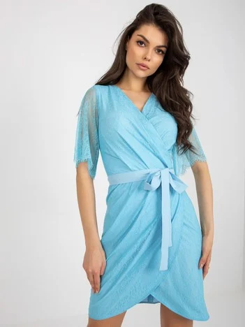 Rochie Dama Mini, Dantela, LAKERTA, Albastru de Sarbatori