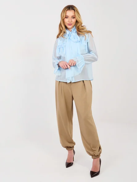 Camasa Dama Guler inalt, Tencel, RED LINE, Albastru Eleganta Office