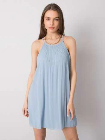 Rochie Dama Mini, Decolteu rotund, Sublevel, Albastru Casual