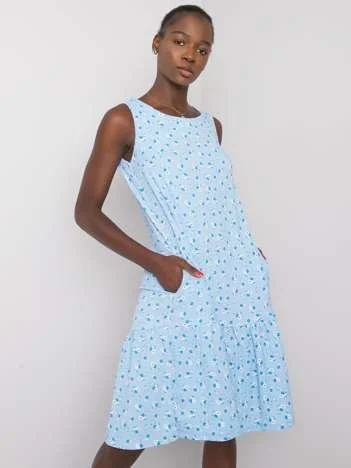 Rochie Dama Midi, Floral, RUE PARIS, Albastru Casual