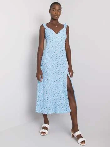Rochie Dama Midi, Floral, RUE PARIS, Albastru Casual