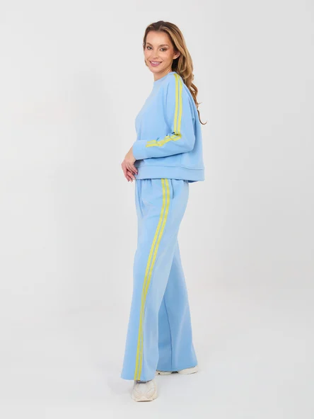 Compleu Dama Maneca lunga, Larga, RUE PARIS, Albastru Casual