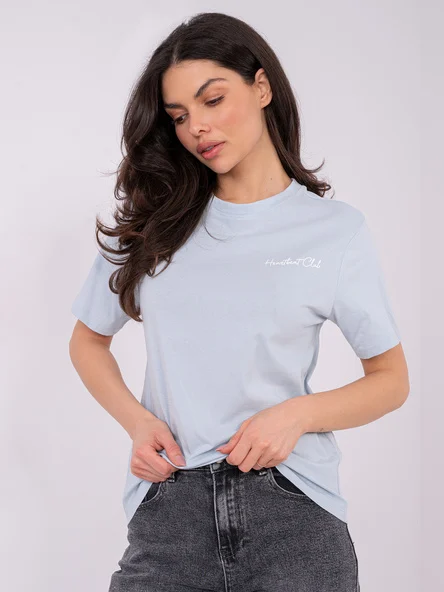 Tricou Dama Mini, Decolteu rotund, Sublevel, Albastru Casual