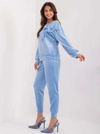 Compleu Dama Maneca lunga, Mansete elastice, ITALY MODA, Albastru Casual
