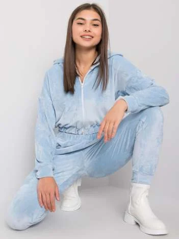Compleu Dama Maneca lunga, Decolteu cu gluga, LAKERTA, Albastru