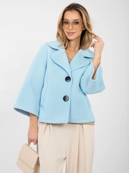 Jacheta Dama Mini, Elegant, ITALY MODA, Albastru Eleganta Office