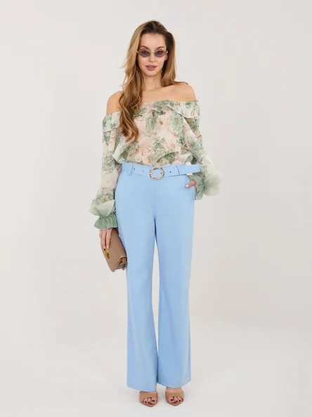 Pantaloni Dama Lunga, Croiala dreapta, RUE PARIS, Albastru