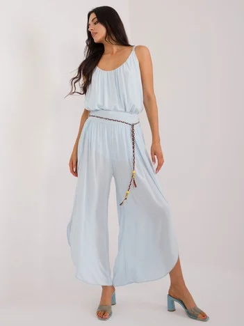 Pantaloni Dama Lejera, Guler inalt, Och Bella, Bleu
