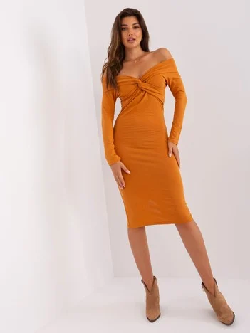 Rochie Dama Maxi, Rochie creion, Lily Rose, Portocaliu