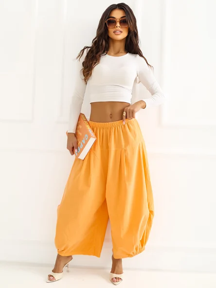 Pantaloni Dama 7/8, Larga, ITALY MODA, Portocaliu