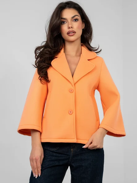 Jacheta Dama Mini, Guler inalt, Maya, Portocaliu Eleganta Office