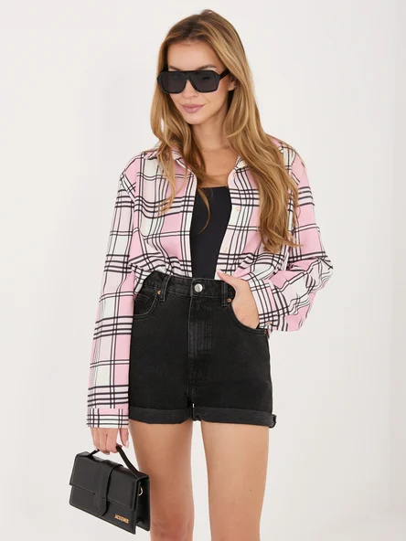Camasa Dama Carouri, Guler inalt, ITALY MODA, Roz Eleganta Office