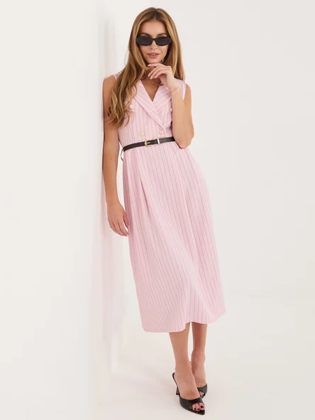 Rochie Dama Midi, Dungi, ITALY MODA, Roz Eleganta Office