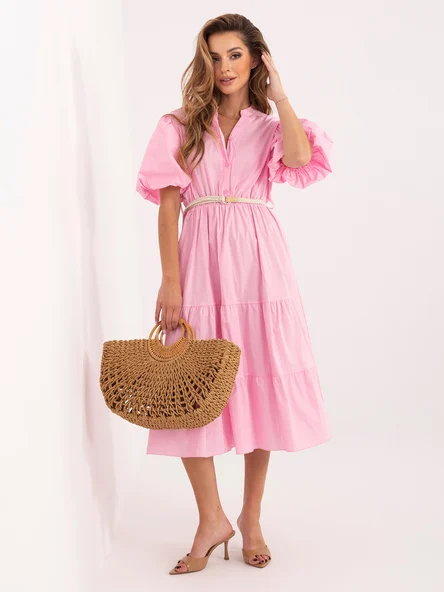 Rochie Dama Midi, Lejera, ITALY MODA, Roz Eleganta Office