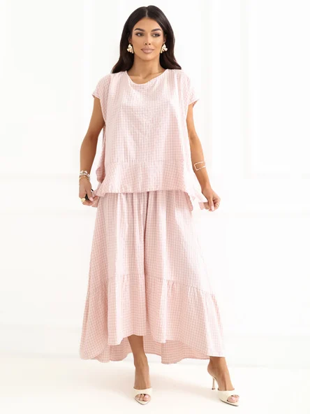 Fusta Dama Midi, Carouri, ITALY MODA, Roz Casual