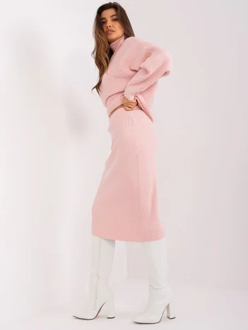 Fusta Dama Midi, Dungi, Wool Fashion Italia, Roz