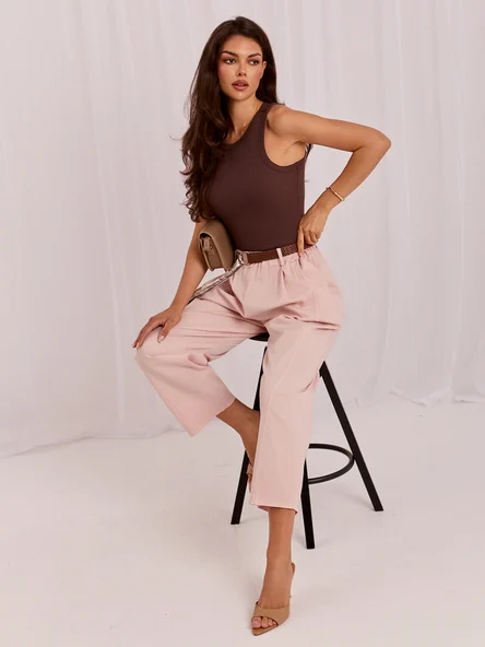 Pantaloni Dama 7/8, Conica, ITALY MODA, Roz Eleganta Office