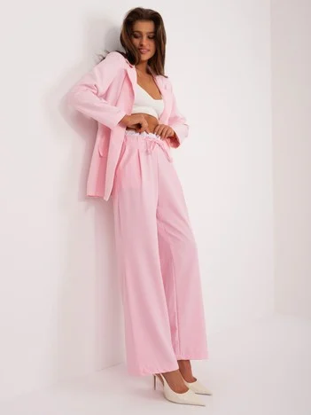 Pantaloni Dama Elegant, Guler inalt, ITALY MODA, Roz de Petrecere