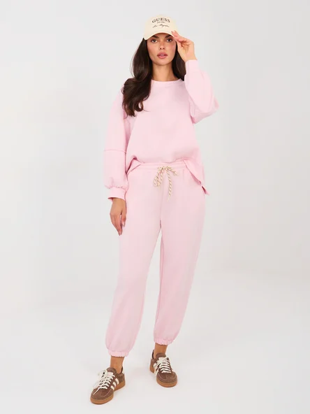 Compleu Dama Maneca lunga, Mansete elastice, ITALY MODA, Roz Casual