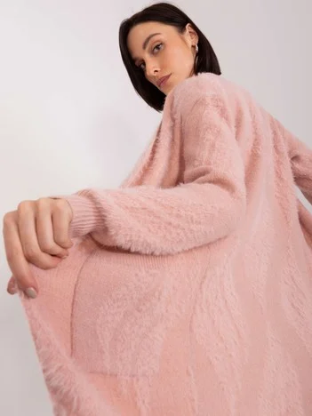 Pulover Dama Maneca lunga, Guler inalt, Wool Fashion Italia, Roz Casual