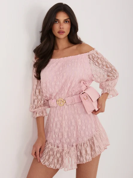 Salopeta Dama Midi, Dantela, ITALY MODA, Roz