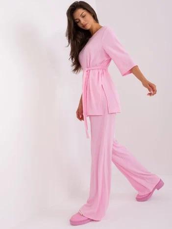 Compleu Dama Maneca 3/4, Dungi, LAKERTA, Roz Casual