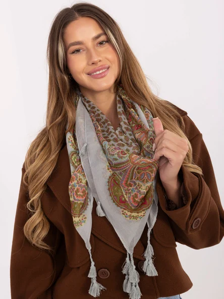 Bandana Dama Imprimat, Viscoza, Fashion Hunters, Gri
