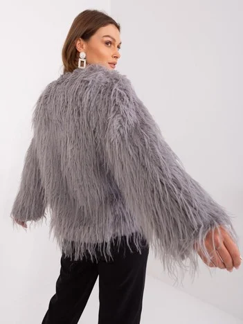 Jacheta Dama Maneca lunga, Elegant, Wool Fashion Italia, Gri de Petrecere