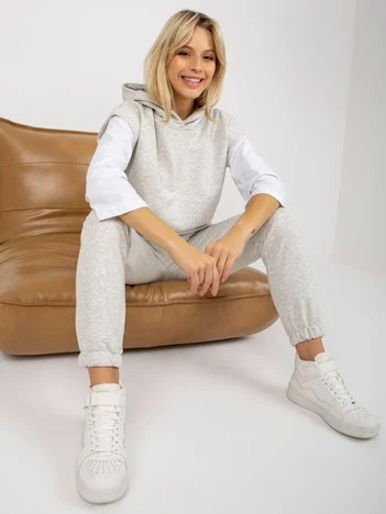 Compleu Dama Mini, Mansete elastice, ex moda, Gri Casual