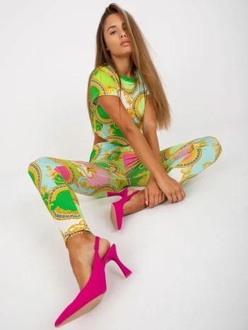 Compleu Dama Mini, Imprimat, ITALY MODA, Verde Casual