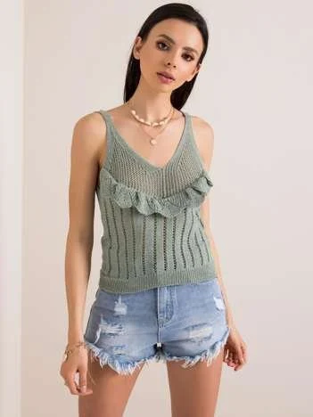 Top Dama Decolteu rotund, Acril, RUE PARIS, Fistic