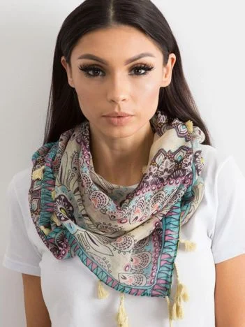 Bandana Dama Imprimat, Viscoza, Fashion Hunters, Galben