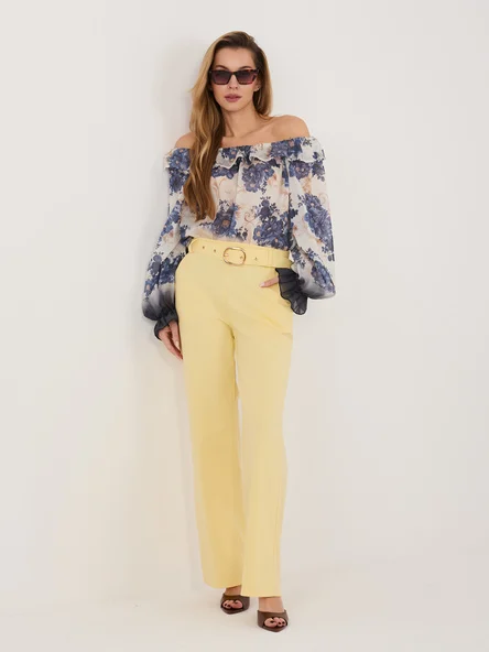 Pantaloni Dama Lunga, Croiala dreapta, RUE PARIS, Galben