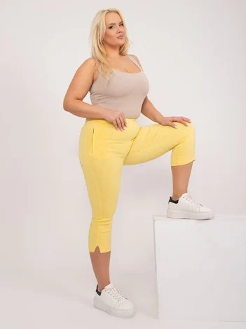 Pantaloni Dama Conica, Guler inalt, New Fashion, Galben Eleganta Office