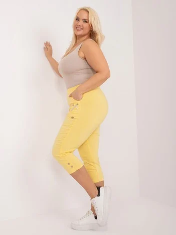 Pantaloni Dama Conica, Guler inalt, New Fashion, Galben Eleganta Office