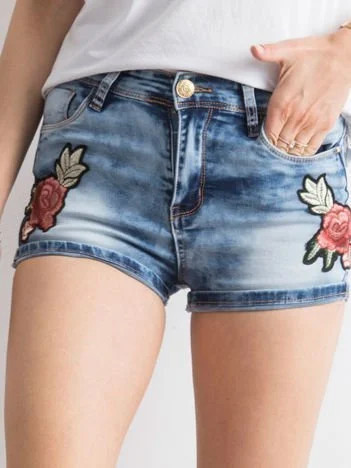 Pantaloni Scurti Dama Imprimat, Dreapta, Miss Rj, Albastru Casual