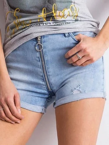 Pantaloni Scurti Dama Dreapta, Bumbac, Milas.91, Albastru Casual